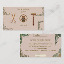 Tarjetas de Presentación de Barberías Vintage
