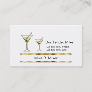 Tarjetas de presentación de barman con clase