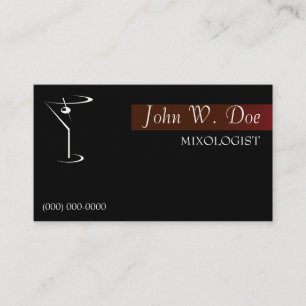 Tarjetas de presentación de barman de mixología