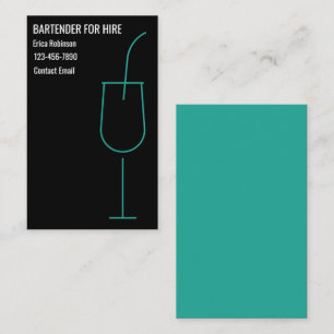 Tarjetas de presentación de barman genial para alq