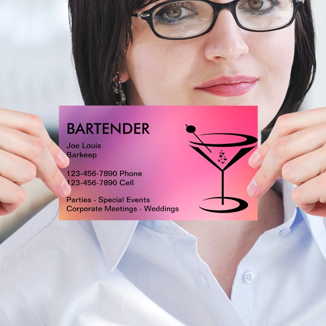 Tarjetas de presentación de barman geniales (Subido por el creador)