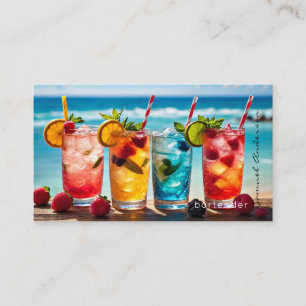 Tarjetas de presentación de barman mixólogo