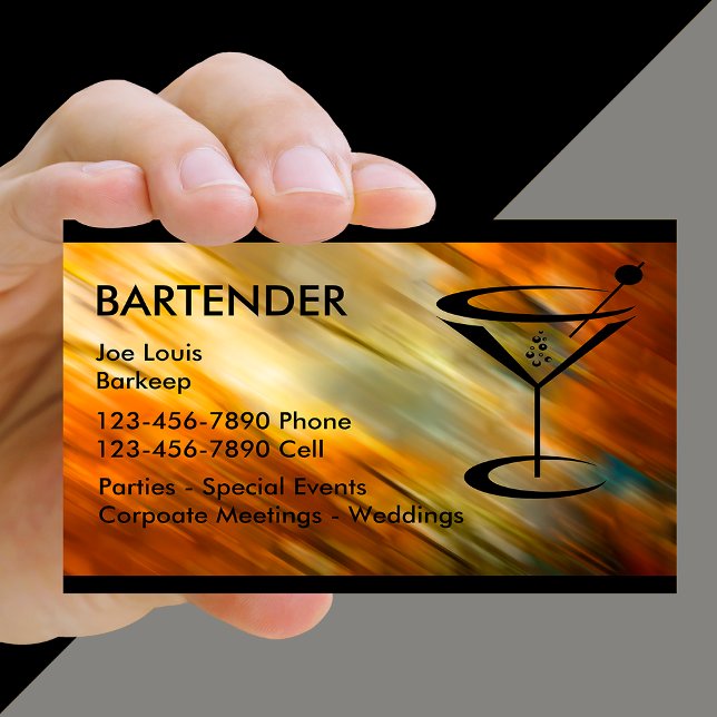 Tarjetas de Presentación de Bartender (Subido por el creador)