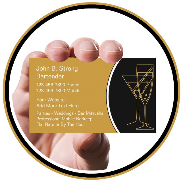 Tarjetas de presentación de bartender con clase (Subido por el creador)