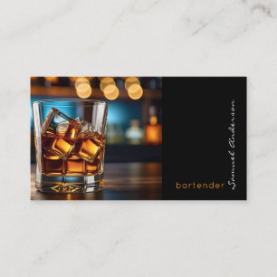 Tarjetas de presentación de bartender mixólogo