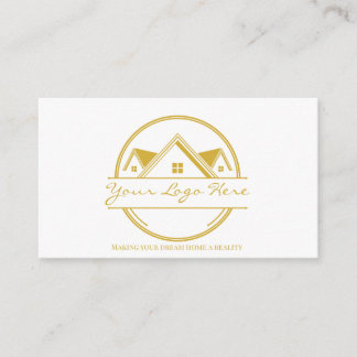 Tarjetas de presentación de bienes raíces de oro e