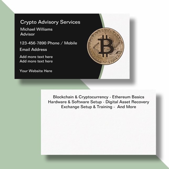 Tarjetas de presentación de Bitcoin y servicios de (Subido por el creador)