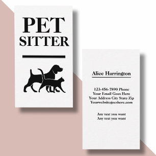 Tarjetas de presentación de Bold Pet Sitter