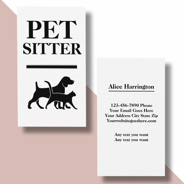 Tarjetas de presentación de Bold Pet Sitter (Subido por el creador)
