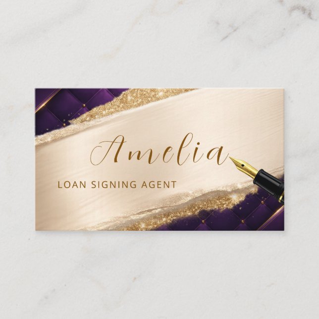 Tarjetas de presentación de bolígrafo dorado para  (Anverso)