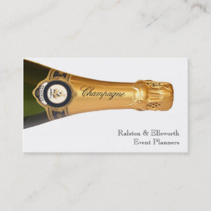 Tarjetas de presentación de botella de champán