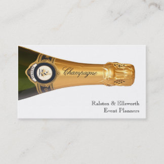 Tarjetas de presentación de botella de champán