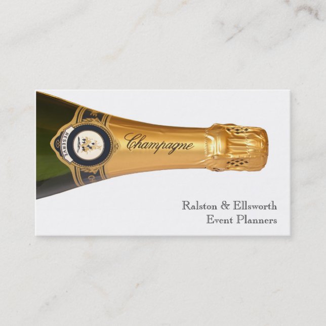 Tarjetas de presentación de botella de champán (Anverso)