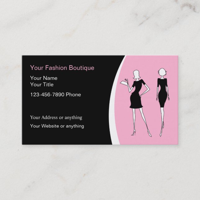 Tarjetas de presentación de boutique de moda (Anverso)