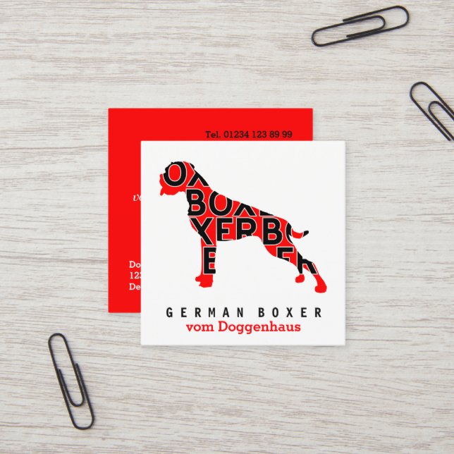 Tarjetas de presentación de boxeador alemán (Anverso/Reverso In Situ)