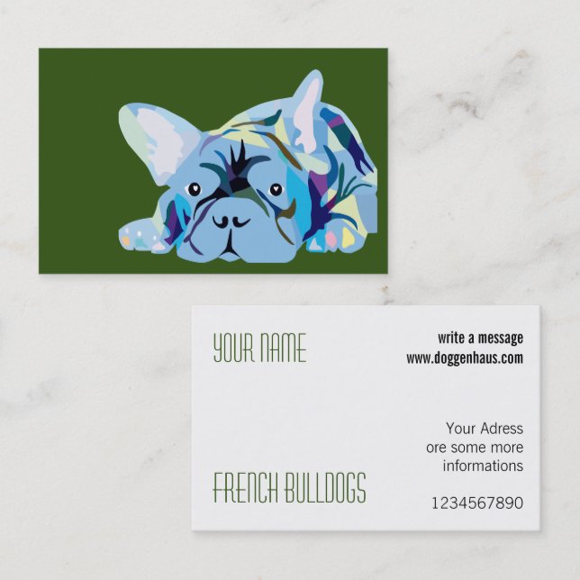 Tarjetas de presentación de Bulldog Francés (Anverso / Reverso)