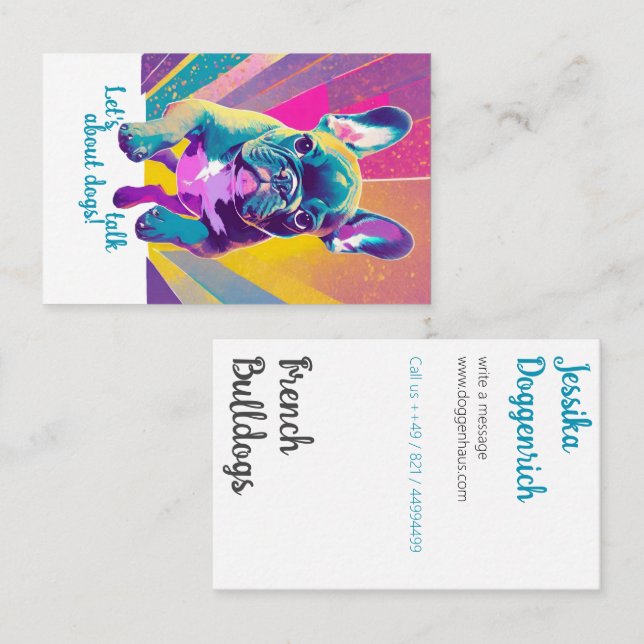 Tarjetas de presentación de Bulldog Francés (Anverso / Reverso)