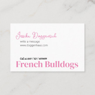 Tarjetas de presentación de Bulldog Francés