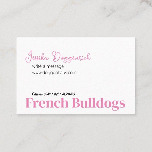 Tarjetas de presentación de Bulldog Francés (Reverso)