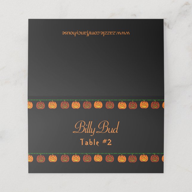 Tarjetas de presentación de calabazas de Halloween (Exterior desplegado)