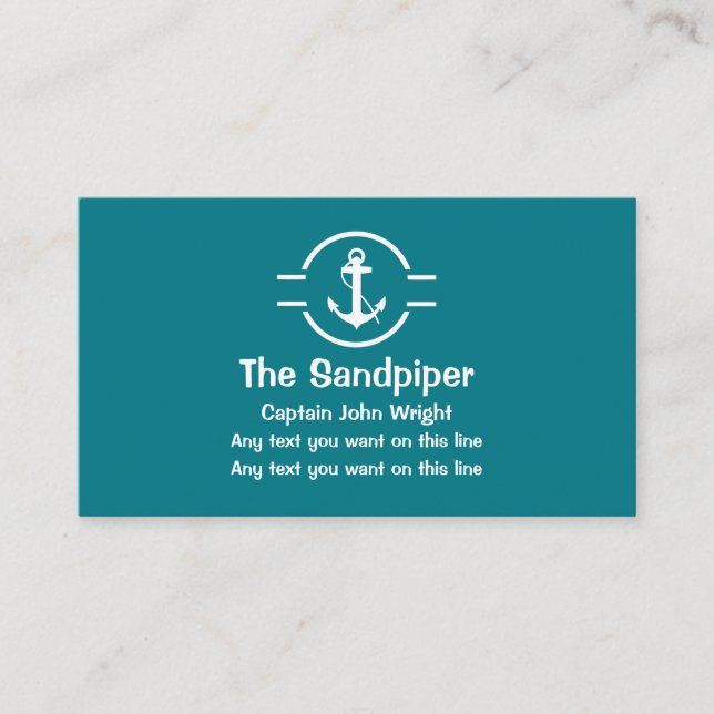 Tarjetas de presentación de capitán de barco (Anverso)