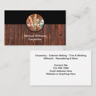 Tarjetas de presentación de carpintería y remodela