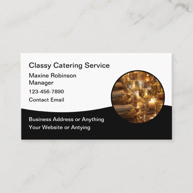 Tarjetas de presentación de catering de lujo (Anverso)