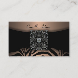 Tarjetas de presentación de cebra marrón y negra