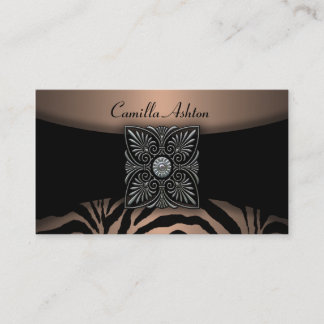 Tarjetas de presentación de cebra marrón y negra