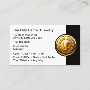 Tarjetas de presentación de cervecería de bar de c