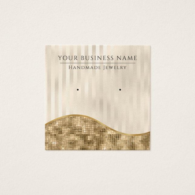 Tarjetas de presentación de Champagne Stripes Glam (Anverso)