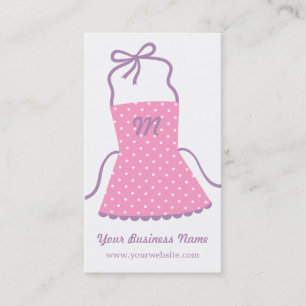 Tarjetas de presentación de chef con delantal rosa