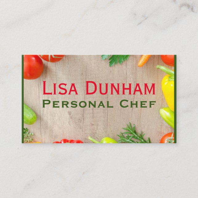 Tarjetas de presentación de chef personal (Anverso)