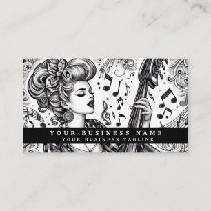 Tarjetas de presentación de chica glam vintage ret