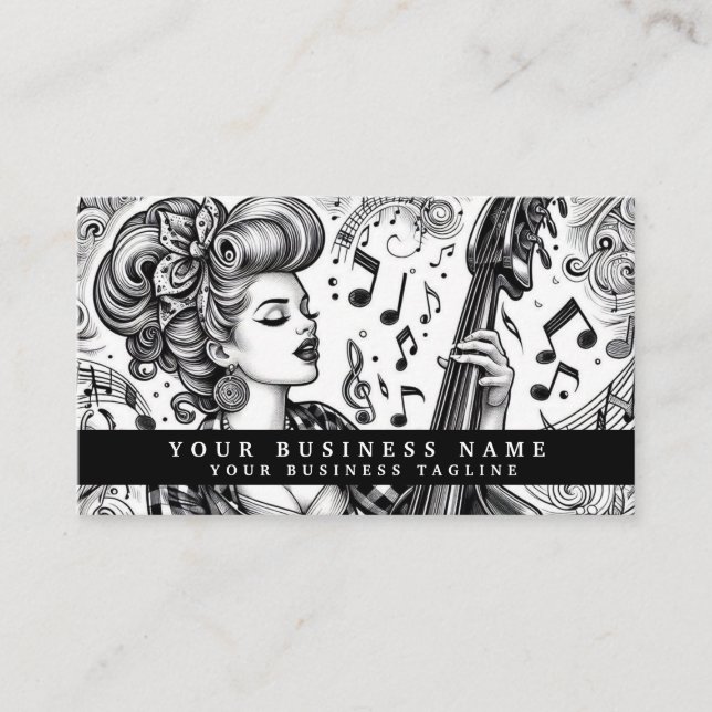 Tarjetas de presentación de chica glam vintage ret (Anverso)