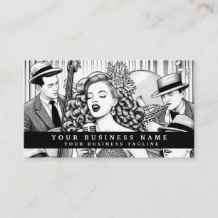Tarjetas de presentación de chica glam vintage ret