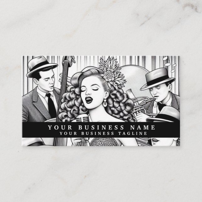 Tarjetas de presentación de chica glamorosa retro  (Anverso)