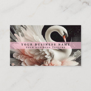 Tarjetas de presentación de cisne blanco y negro r