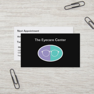 Tarjetas de presentación de citas con optometrista