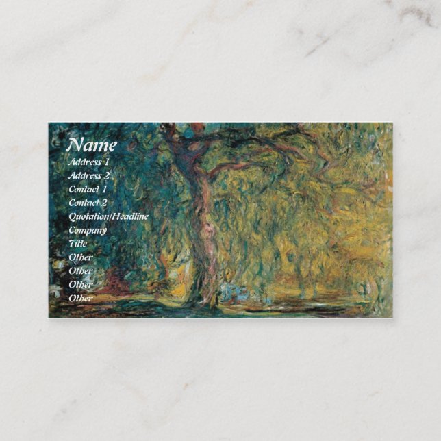 Tarjetas de presentación de Claude Monet (Anverso)