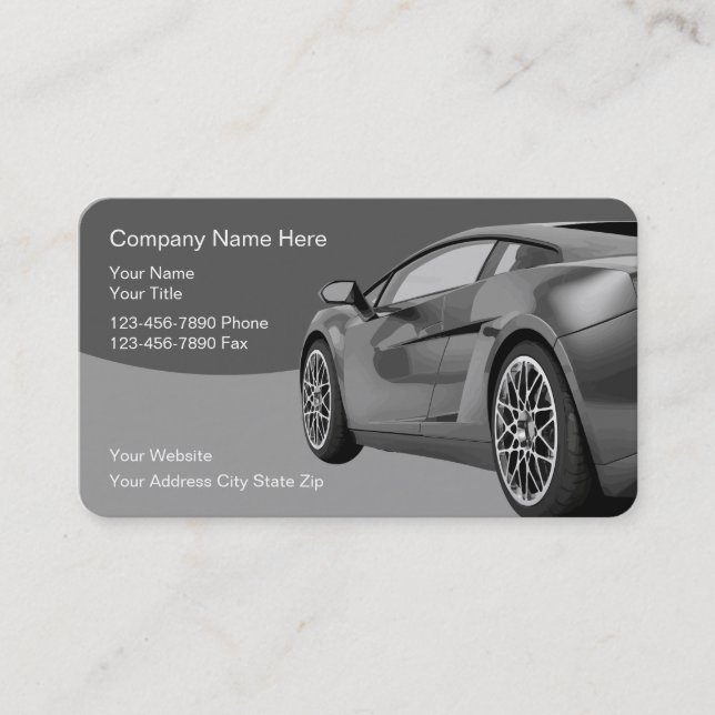 Tarjetas de presentación de coches geniales (Anverso)