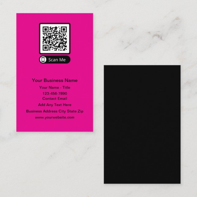 Tarjetas de presentación de código QR de presupues (Anverso / Reverso)