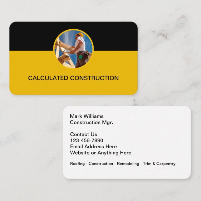 Tarjetas de presentación de construcción de hogare (Anverso / Reverso)