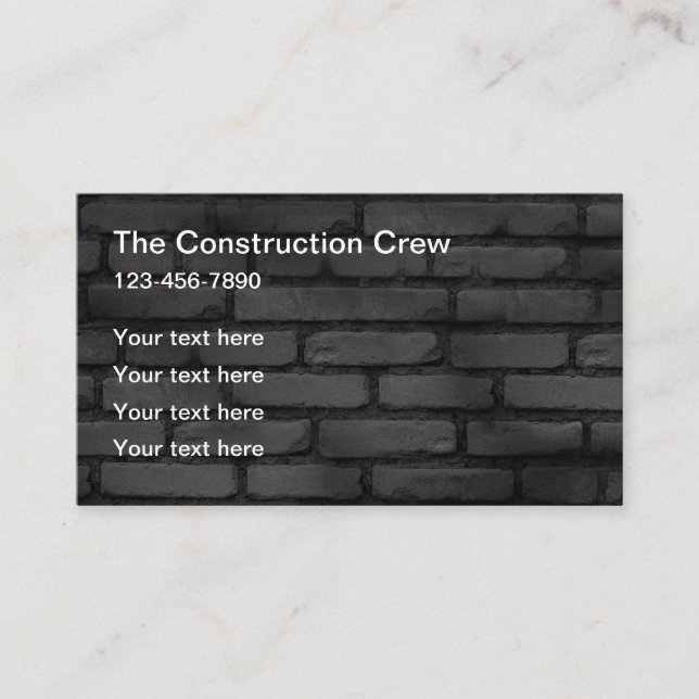 Tarjetas de presentación de construcción de muro d (Anverso)