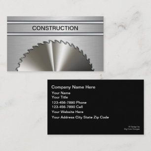 Tarjetas de presentación de construcción únicas y