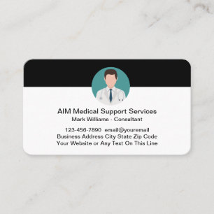 Tarjetas de presentación de consultor médico de at