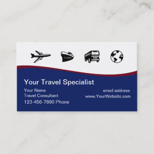 Tarjetas de presentación de consultoría de viajes