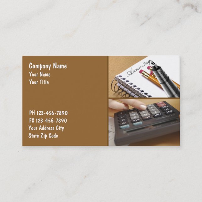 Tarjetas de presentación de contadores (Anverso)