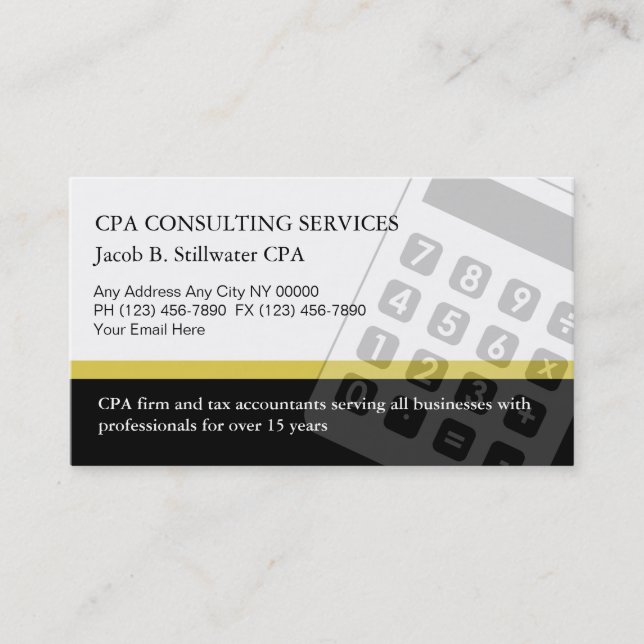 Tarjetas de presentación de contadores (Anverso)