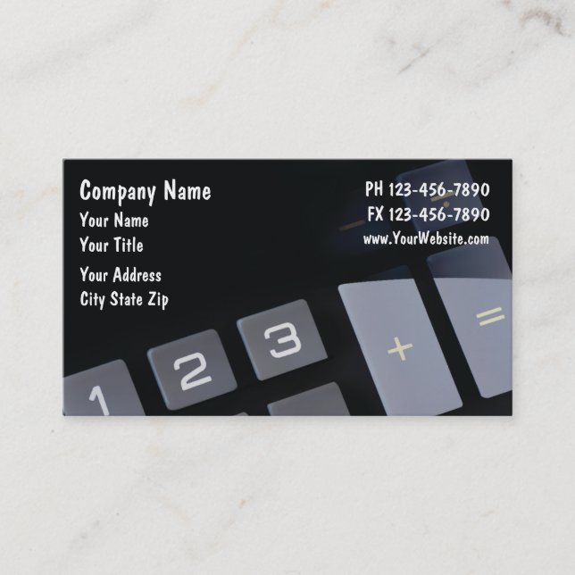 Tarjetas de presentación de contadores (Anverso)